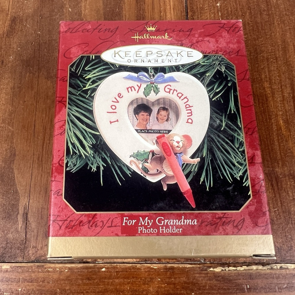 1999 Hallmark Keepsake For My Grandma Photo Holder Christmas Ornament QX6747
